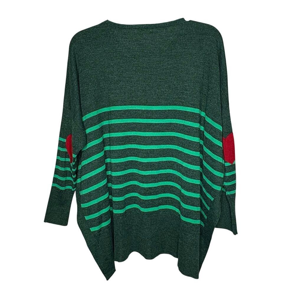 Mersea The Amour Alpine Clover Striped Heart Patch Pullover Sweater One Size - Picture 3 of 13